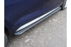 Пороги алюминиевые Slim Line Black Audi Q5 2017