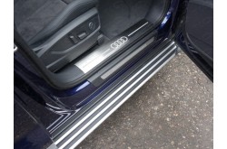 Пороги алюминиевые Slim Line Silver Audi Q5 2017
