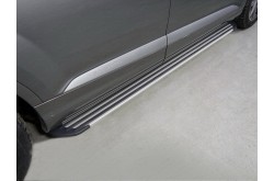 Пороги алюминиевые Slim Line Silver Audi Q7