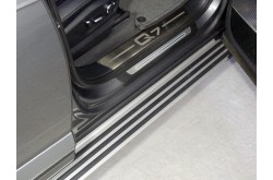 Пороги алюминиевые Slim Line Silver Audi Q7