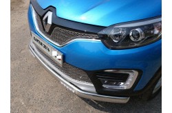 Защита переднего бампера овальная с ДХО Renault Kaptur