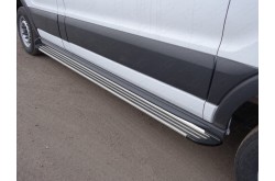 Порог алюминиевый левый Slim Line Silver Ford Tranzit 2013