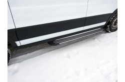 Порог алюминиевый короткий левый Slim Line Silver Ford Tranzit 2013