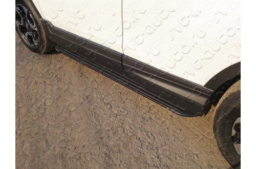 Пороги алюминиевые Slim Line Black Honda CR-V 5