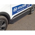 Пороги алюминиевые Slim Line Black Hyundai Creta