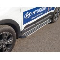 Пороги алюминиевые Slim Line Silver Hyundai Creta