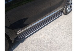 Пороги алюминиевые Slim Line Silver Kia Sorento Prime 2018