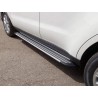 Пороги алюминиевые Slim Line Silver Kia Soul 2017