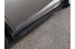 Пороги алюминиевые Slim Line Black Lexus NX200