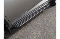 Пороги алюминиевые Slim Line Silver Lexus NX200