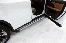 Пороги алюминиевые Slim Line Silver Lexus RX