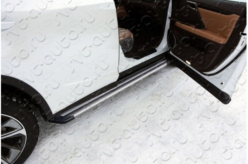 Пороги алюминиевые Slim Line Silver Lexus RX F-Sport