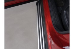 Пороги алюминиевые Slim Line Silver Mazda CX-9 2017