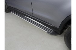 Пороги алюминиевые Slim Line Silver Mitsubishi ASX рестайлинг