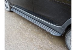 Пороги алюминиевые Slim Line Black Subaru XV