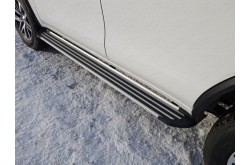 Пороги алюминиевые Slim Line Silver Toyota Fortuner