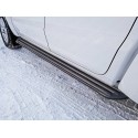 Пороги алюминиевые Slim Line Black Volkswagen Amarok 2016