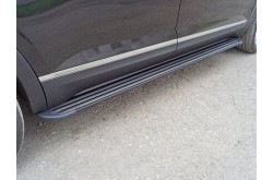 Пороги алюминиевые Slim Line Black Volkswagen Teramont
