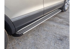 Пороги алюминиевые Slim Line Silver Volkswagen Tiguan 2017