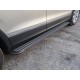 Пороги алюминиевые Slim Line Black Volkswagen Tuguan 2 рестайлинг