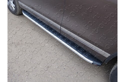 Пороги алюминиевые Volkswagen Touareg 2014