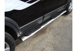 Пороги овальные с накладкой Chevrolet Captiva