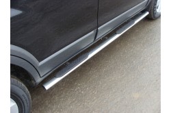 Пороги овальные с накладкой Chevrolet Captiva