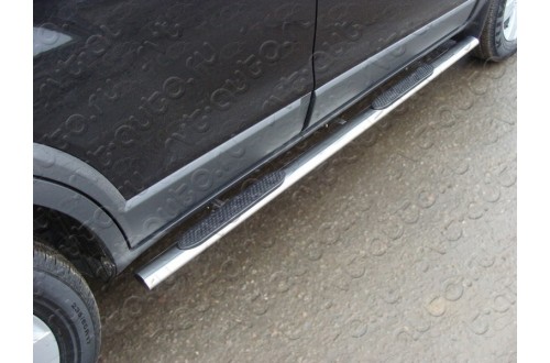 Пороги овальные с накладкой Chevrolet Captiva