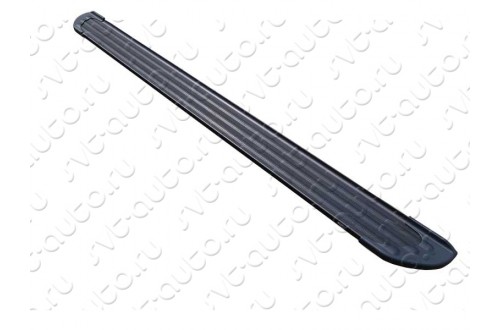 Пороги алюминиевые Slim Line Black Chevrolet Captiva рестайлинг