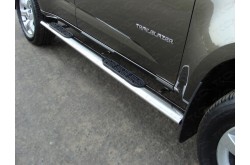 Пороги овальные с накладкой Chevrolet TrailBlazer