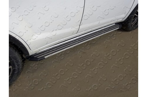 Пороги алюминиевые Slim Line Silver Lifan X60