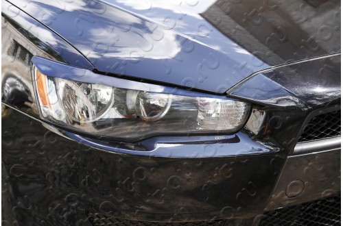 Реснички на фары Mitsubishi Lancer X рестайлинг