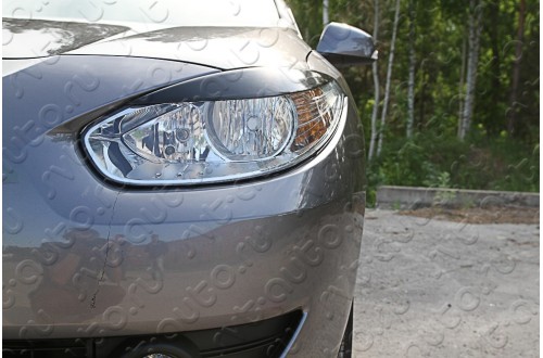 Реснички на передние фары Renault Fluence