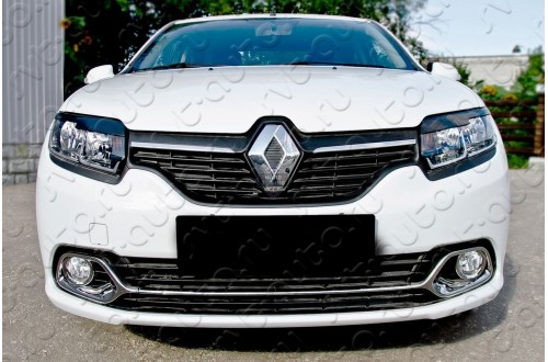 Реснички на передние фары Renault Logan 2