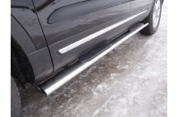 Пороги овальные с накладкой Ford Explorer 5 рестайлинг