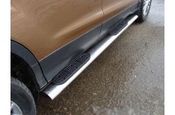 Пороги овальные с накладкой Ford Kuga 2 рестайлинг