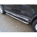 Пороги овальные гнутые с накладкой Geely Atlas