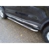 Пороги овальные гнутые с накладкой Geely Atlas