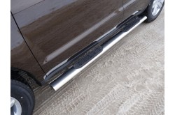 Пороги овальные с накладкой Geely Emgrand X7