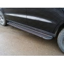 Пороги алюминиевые Slim Line Black Geely Emgrand X7 рестайлинг