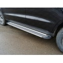 Пороги алюминиевые Slim Line Silver Geely Emgrand X7 рестайлинг