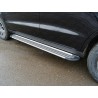 Пороги алюминиевые Slim Line Silver Geely Emgrand X7 рестайлинг