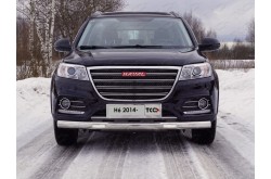 Защита переднего бампера с ДХО Haval H6