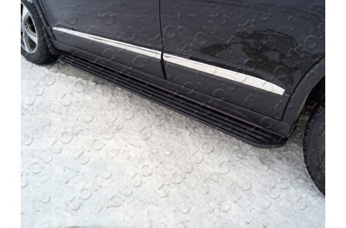 Пороги алюминиевые Slim Line Black Haval H6