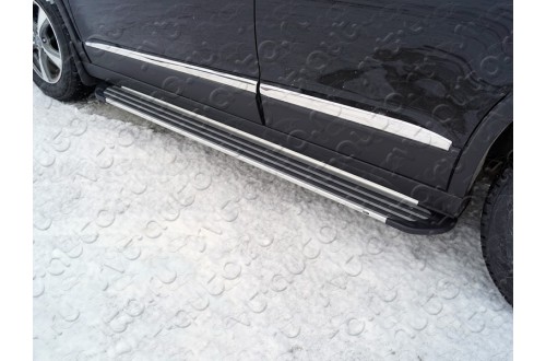 Пороги алюминиевые Slim Line Silver Haval H6