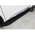 Пороги алюминиевые Slim Line Black Haval F7