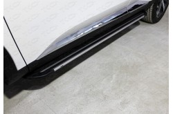 Пороги алюминиевые Slim Line Silver Haval F7