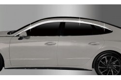 Хромированные дефлекторы окон из 6 частей на Hyundai Sonata 8