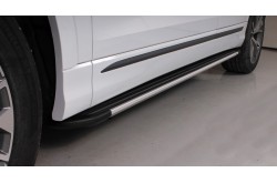 Пороги алюминиевые Slim Line Silver Audi Q8