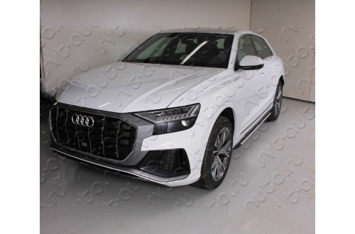 Пороги алюминиевые Slim Line Silver Audi Q8